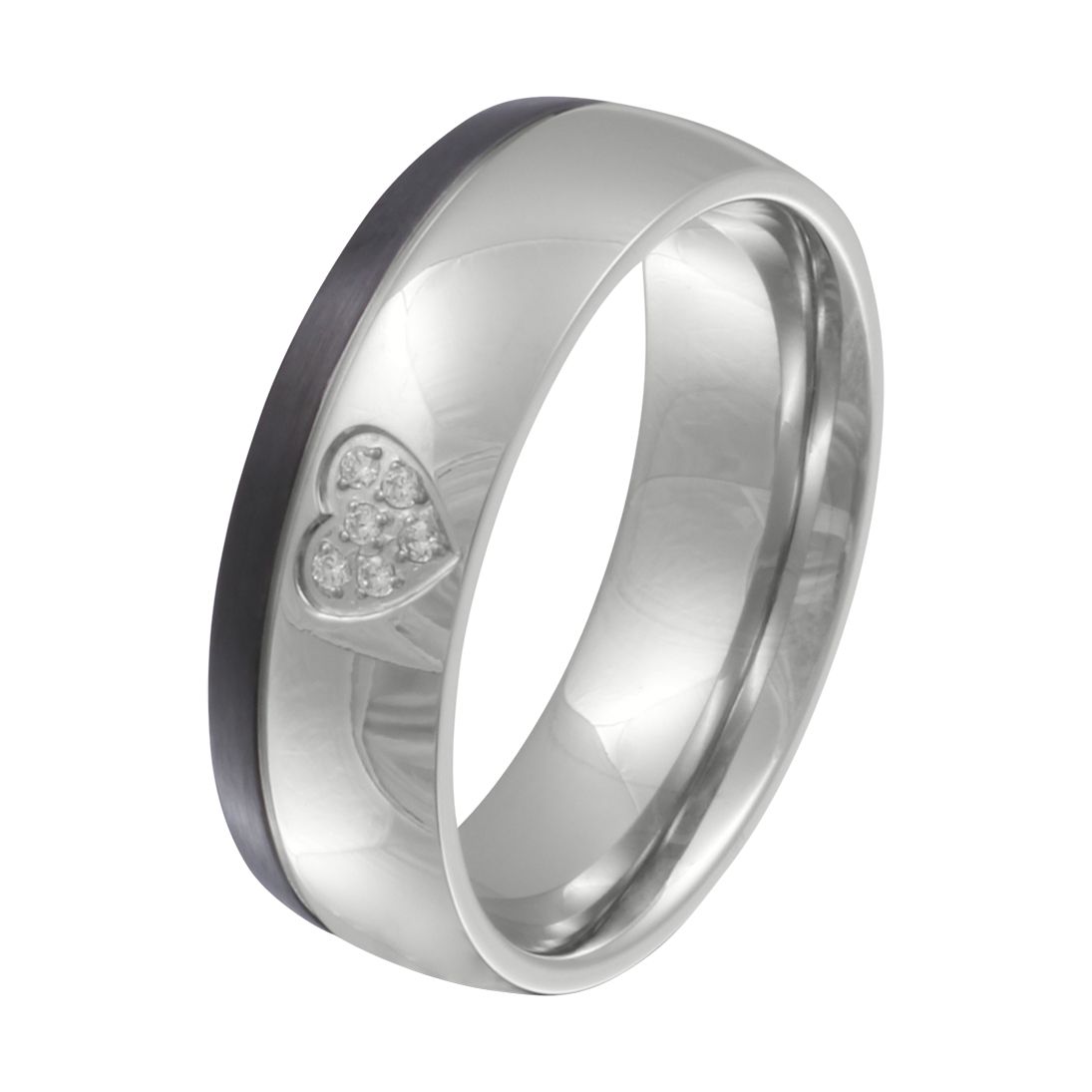 Herzring mit individueller Gravur - Edelstahl
