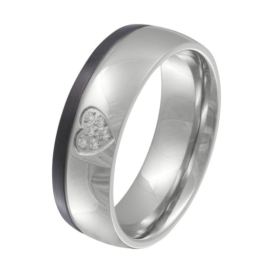 Herzring mit individueller Gravur - Edelstahl