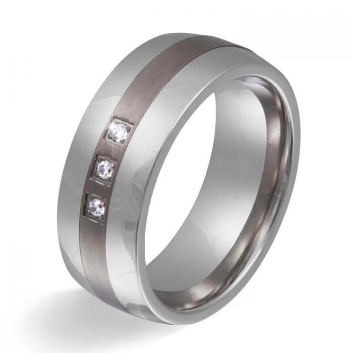 Schicksalsring mit Stein & individueller Gravur - Titan