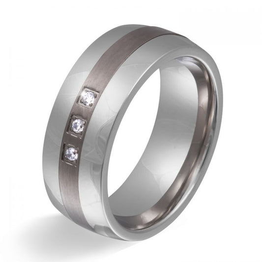 Schicksalsring mit Stein & individueller Gravur - Titan